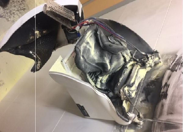 Investigation on hand dryer fire 